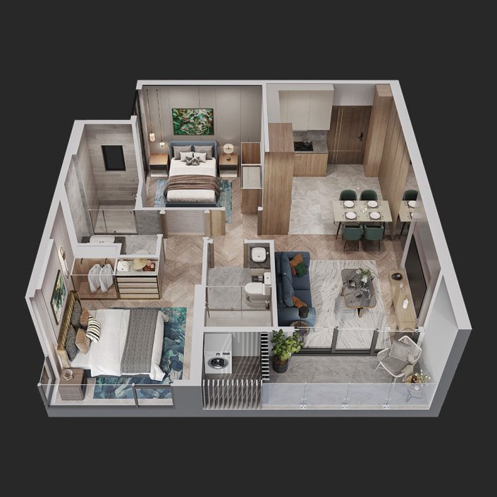 thiet ke can ho 2pn lumiere springbay